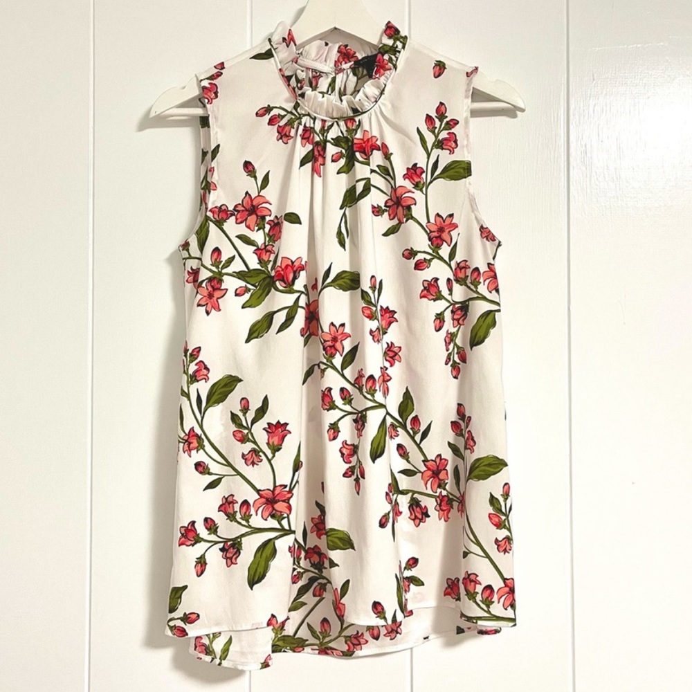Ann Taylor Floral High Neck Top